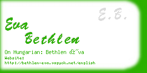 eva bethlen business card